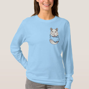 Camiseta Chinchila branca bonito da pele do bolso