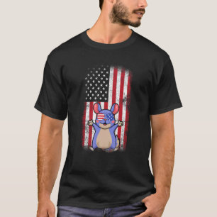 Camiseta Chinchilla American Flag Boys Meninas Mulheres Qua