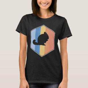 Camiseta Chinchilla Com Cores Retroativas Num Hexágono