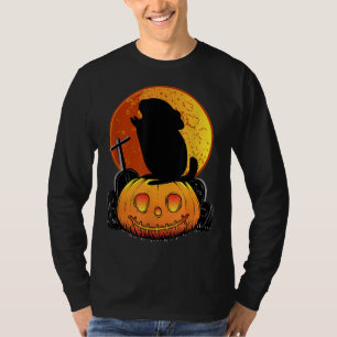 Camiseta Chinchilla Em Pumpkin Gritando No Hallowee Da Lua