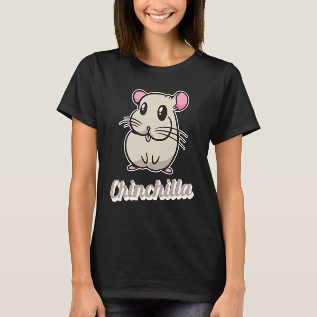Camiseta Chinchilla Fluffy Animal Rodent Big Ear Chinchilla (Frente)