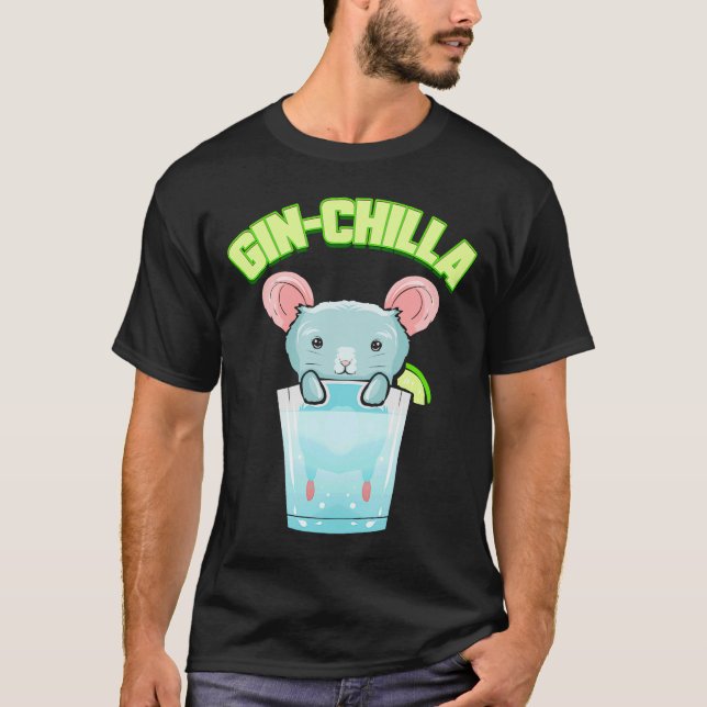 Camiseta Chinchilla Gin Drinker Tonic Cocktail (Frente)