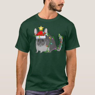 Camiseta Chinchilla Lighting Xmas Tree Matching Chinchilla