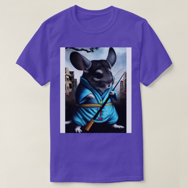 Camiseta Chinchilla num figurino ninja 4 (Frente do Design)