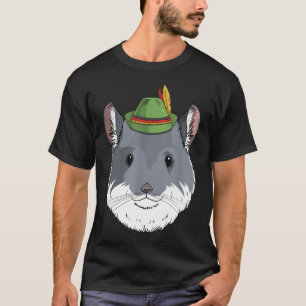Camiseta Chinchilla Oktoberfest alemão Hat alpino bávaro