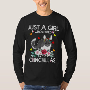 Camiseta Chinchilla Para Mulheres Apenas Uma Menina Que Ama