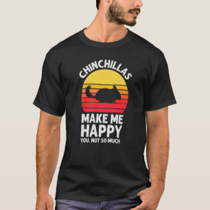 Camiseta Chinchillas me fazem feliz sunset Retro Chinchila