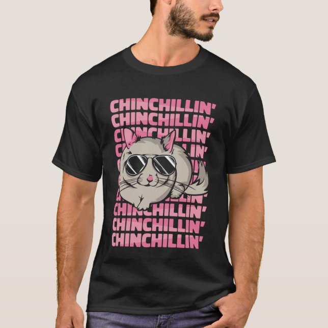 Camiseta Chinchillin Cauda Curta Cabelo Comprido Chinchila (Frente)