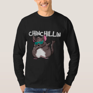 Camiseta Chinchillin Dabbing Chinchilla Sun Óculos Memória