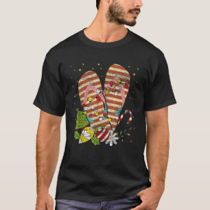 Camiseta Chinelos de férias de verão tropicais no Natal