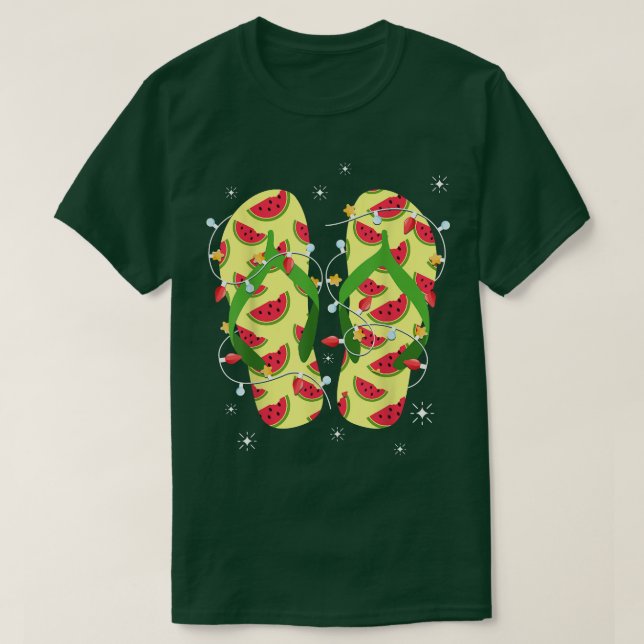 Camiseta Chinelos de melancia tropical Natal (Frente do Design)