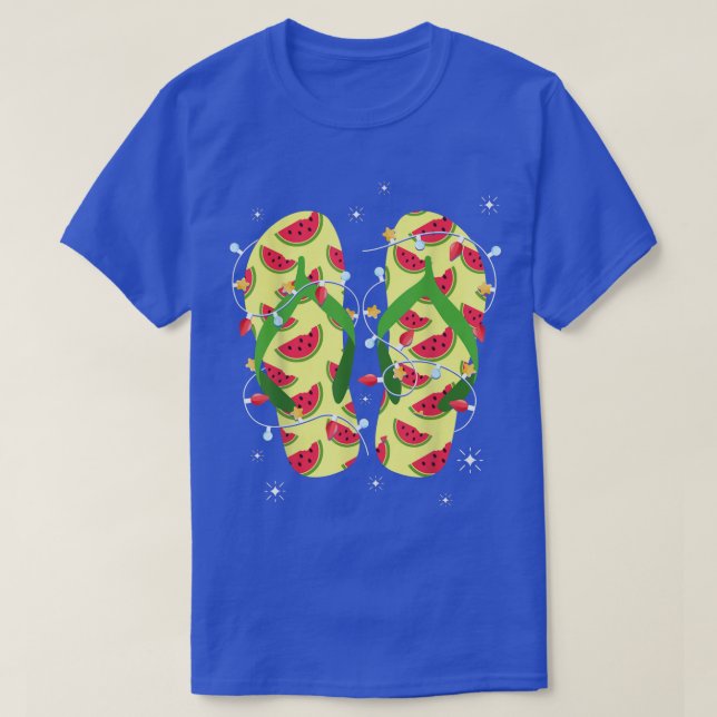 Camiseta Chinelos de melancia tropical Natal (Frente do Design)