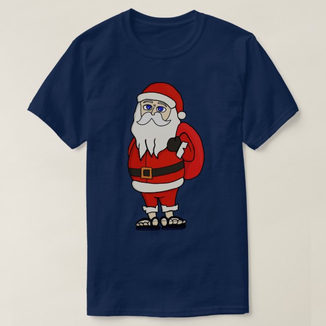 Camiseta Chinelos de Natal do Papai Noel (Frente do Design)