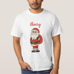 Camiseta Chinelos de Natal do Papai Noel Personalizado