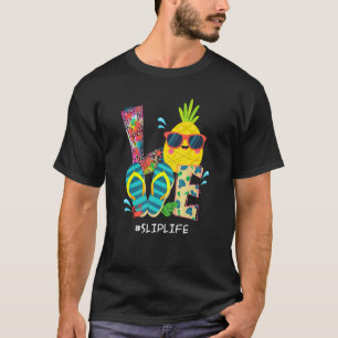 Camiseta Chinelos de Praia Abacaxi Férias de Verão Love Sl