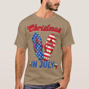 Camiseta Chinelos engraçados da bandeira americana Luzes de