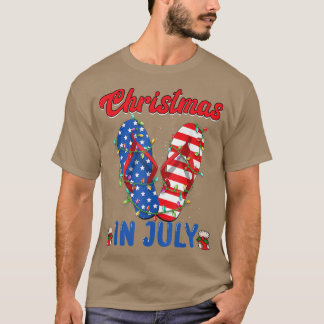 Camiseta Chinelos engraçados da bandeira americana Luzes de
