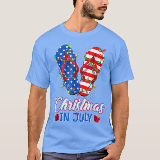 Camiseta Chinelos engraçados da bandeira americana Luzes de