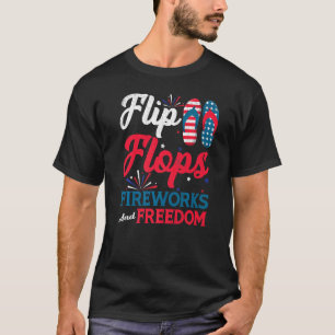Camiseta Chinelos Fogo Diversão Usa Independência 4º De Ju