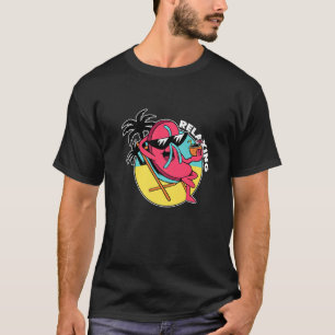 Camiseta Chinelos Relaxando No Horário De Verão De Praia