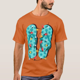 Camiseta Chinelos Tropicais de Verão Natal Luzes de Natal I