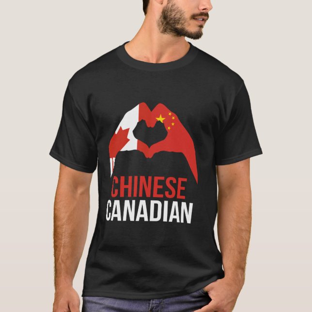 Camiseta Chinês Canadá, China, Bandeira (Frente)
