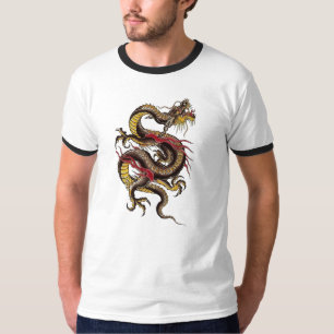 Camiseta chinês-dragão-preto