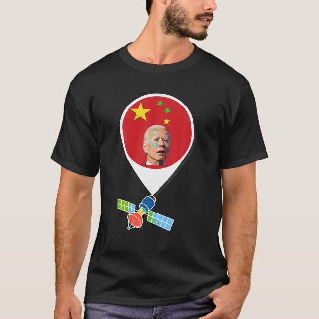 Camiseta Chinês espião Balão Engraçado Vigilância Joe Biden (Frente)