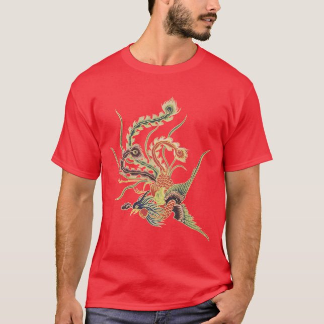 Camiseta Chinês Phoenix - pássaros mitológicos AR de (Frente)