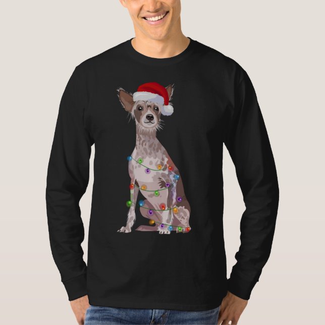 Camiseta Chinês Prendido às Luzes de Natal (Frente)