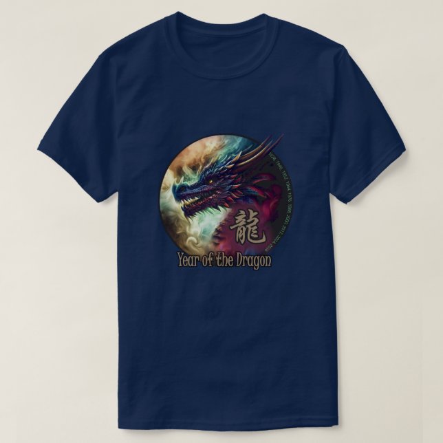 Camiseta Chinês Zodiac "Dragon" (Frente do Design)