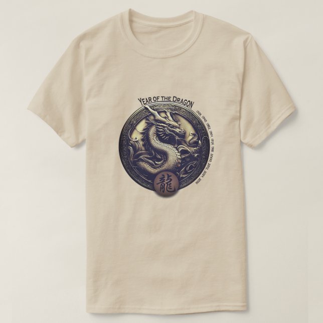 Camiseta Chinês Zodiac "Dragon" (Frente do Design)