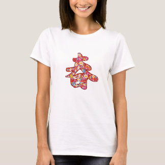 Camiseta chinesa "Chun" Caligrafia Flores de prima