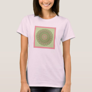 Camiseta Chinesa Cinza Verde e Rosa