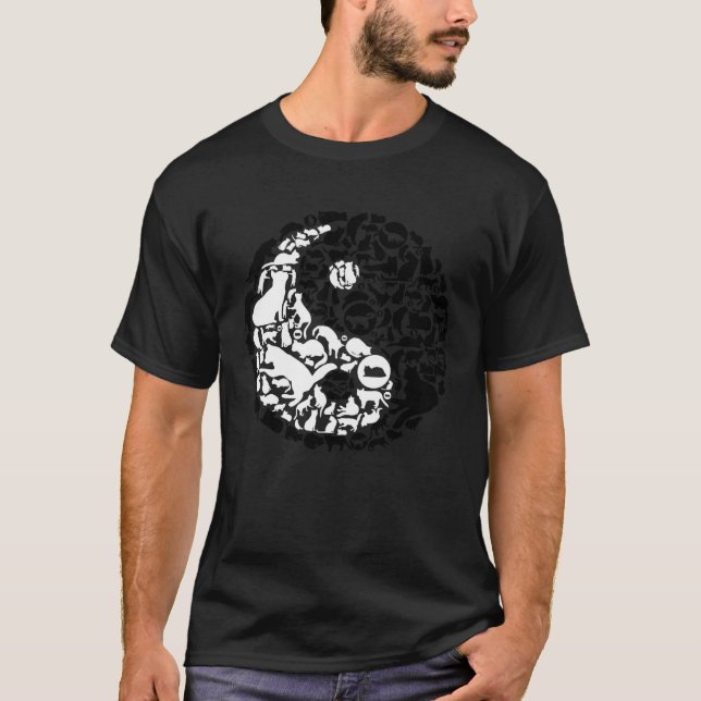 Camiseta Chinese Cats Yin Yang Symbol Cat (Frente)
