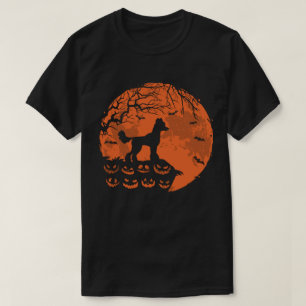 Camiseta Chinese Crested Dog And Moon Halloween Dog Lover