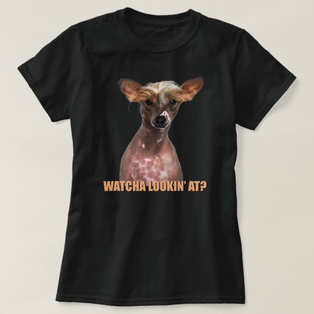 Camiseta Chinese Crested Dog Mom Dad funny sarcastic quote (Frente do Design)