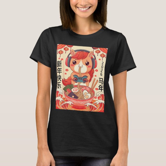 Camiseta Chinese Lunar New Year Of The Horse 2026 Ramen Noo (Frente)