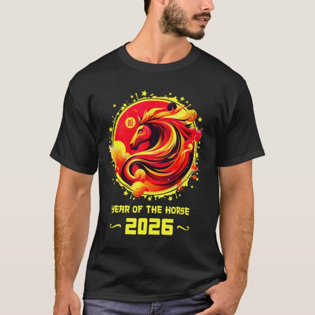 Camiseta Chinese New Year 2026 Horse Happy Chinese New Year (Frente)