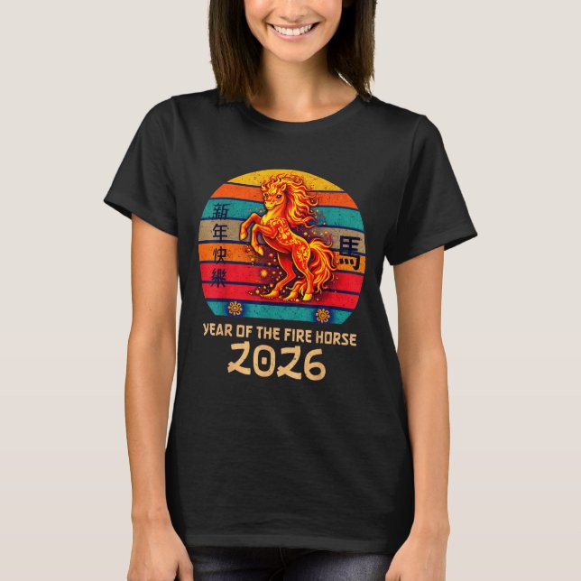 Camiseta Chinese New Year 2026 Year Of The Fire Horse Vinta (Frente)