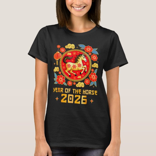 Camiseta Chinese New Year 2026 Year Of The Horse Happy New  (Frente)
