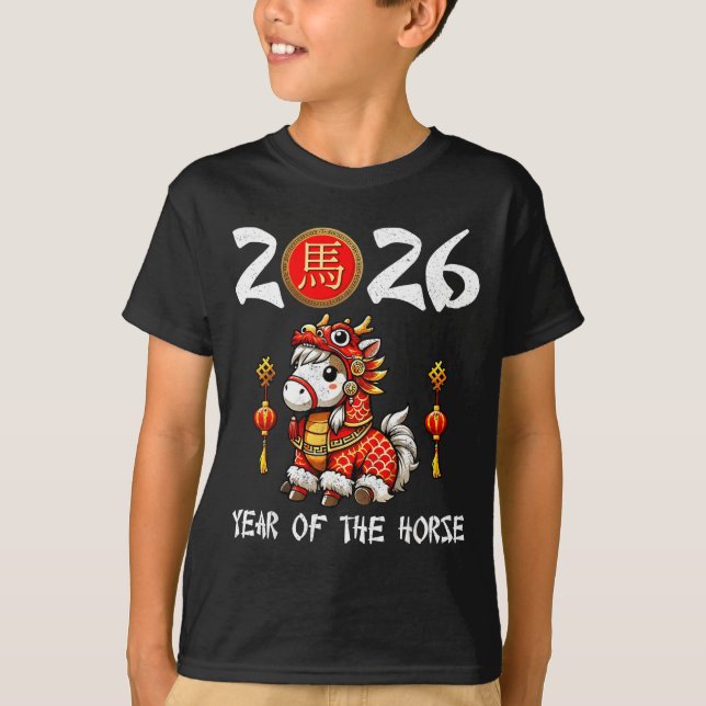 Camiseta Chinese New Year 2026 Year Of The Horse Happy New  (Frente)