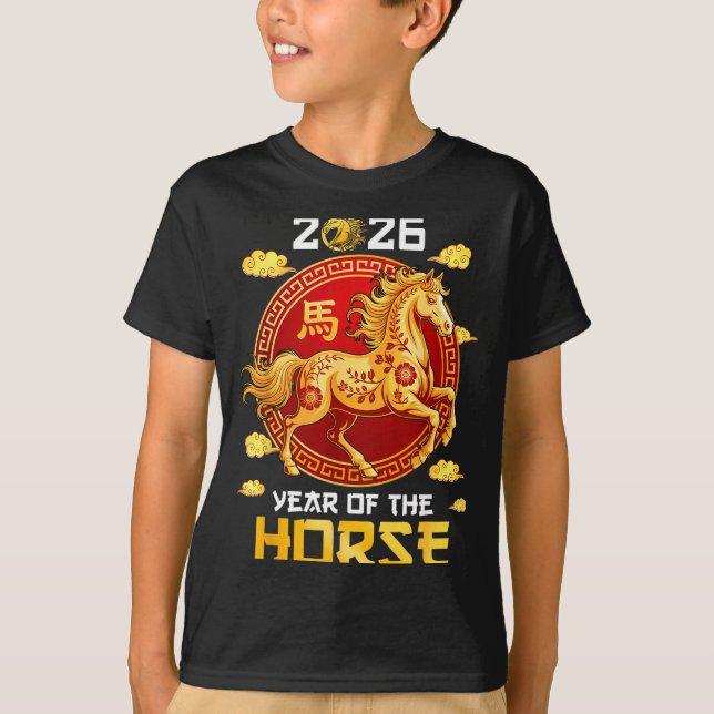 Camiseta Chinese New Year 2026 Year Of The Horse Lunar New  (Frente)