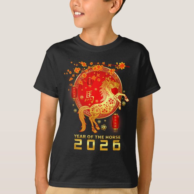 Camiseta Chinese New Year 2026 Year Of The Horse Lunar New  (Frente)