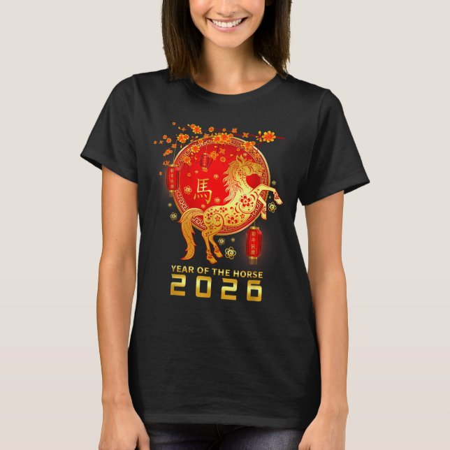 Camiseta Chinese New Year 2026 Year Of The Horse Lunar New  (Frente)