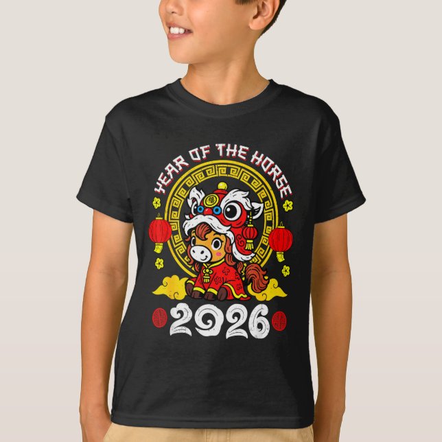 Camiseta Chinese New Year 2026 Year Of The Horse Lunar New  (Frente)