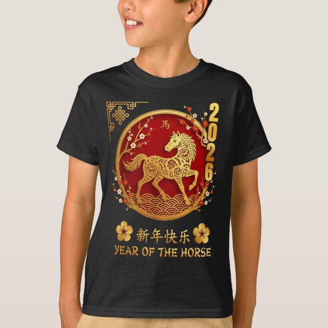 Camiseta Chinese New Year 2026 Year Of The Horse Zodiac Lov (Frente)