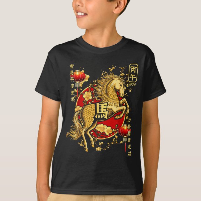 Camiseta Chinese New Year Of The Horse 2026 Lantern Zodiac  (Frente)