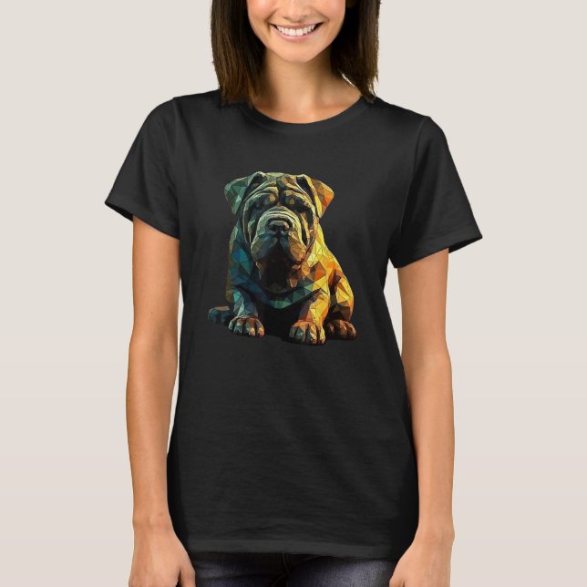 Camiseta Chinese Shar Pei Puppy Dog Pop Art (Frente)