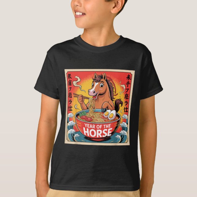 Camiseta Chinese Year Of The Horse 2026 Ramen Zodiac Illust (Frente)